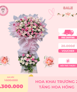 Hoa khai trương 2 tầng hoa hồng
