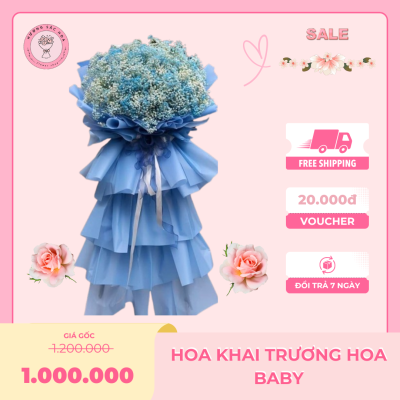 lẵng hoa khai trương hồng phát baby