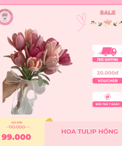 chart móc hoa tulip bằng len