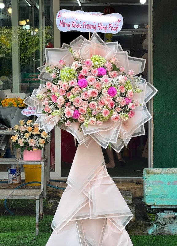 lẵng hoa khai trương hồng phát