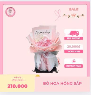 hoa sáp 1 bông có túi 